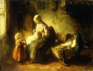 مساعد الأم الصغير (زيت على قماش)