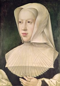 مارغريت دي هابسبورغ (1480-1530) دوقة سافوي (زيت على لوح) بواسطة برنارد فان أورلي