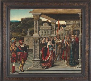 سانت هيلانة أمام البابا في روما ، حوالي 1510-1520. بواسطة برنارد فان أورلي