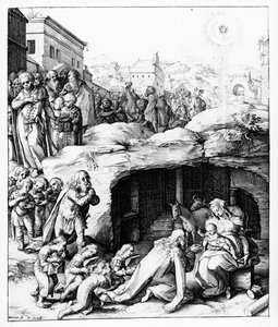 عشق المجوس ، نقش هندريك جولتزيوس ، c.1585 بواسطة برناردينو باسيري