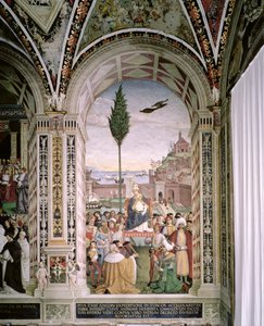 البابا بيوس الثاني (1405-64) ، في أنكونا ، يبارك الأسطول الذي كان على وشك المغادرة إلى الأرض المقدسة في 15 أغسطس 1464 بواسطة برناردينو دي بيتو بينتوريتشيو