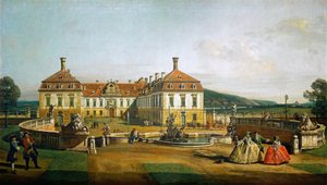 قصر المتعة الإمبراطوري Schloßhof ، Ehrenhofseite بواسطة برناردو بيلوتو (كاناليتو)