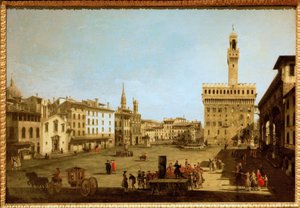 Piazza della Signoria بواسطة برناردو بيلوتو (كاناليتو)