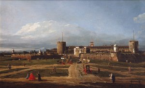 كاستيلو سفورزيسكو في ميلانو ، حوالي 1744 بواسطة برناردو بيلوتو (كاناليتو)