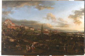 منظر لوارسو مع قصر أوردينكي ، 1772 بواسطة برناردو بيلوتو (كاناليتو)