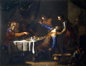 مقتل أمنون على يد أخيه أبشالوم (زيت على قماش) بواسطة برناردو كافالينو