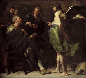يونغ توبياس يشفي أبيه المكفوف ، 1640s بواسطة برناردو كافالينو