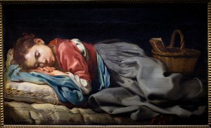 فتاة نائمة بواسطة برنهارد (1624-1687) كايل