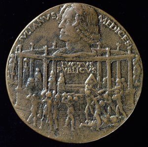 ميدالية برأس جوليانو دي ميديتشي (1453-1478) في ذكرى مؤامرة Pazzi لعام 1478 ، (برونزية) (للرجعية انظر 119165)
