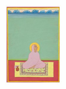 صورة للمهراجا شري نارايان جي ، حوالي عام 1830 (أصباغ غير شفافة وذهب على ورق) بواسطة بهاتي شانكار داس