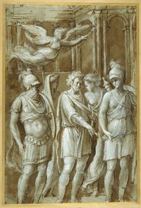 Panel from the Arch of Constantine (pen & brown ink with brown wash heightened with white body colour on carta azzurra)