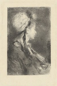 زوجة الفنانة بوجه اليمين ، ج. 1880. بواسطة بيانكي موس