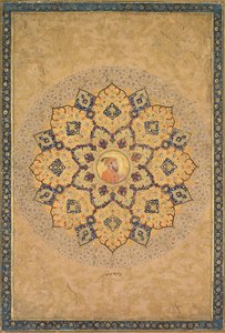 شمس أمة الله مع صورة أورنجزيب 1618-1707 ، من ألبوم الأباطرة.