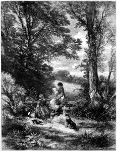 The Gleaners at the Stile، c1930s.