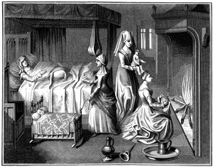الطفل حديث الولادة ، القرن الخامس عشر 1849. بواسطة بيسون وكوتارد