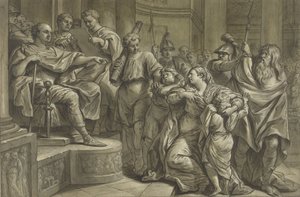تطلب Eponina من فيسباسيان الرحمة لسابينوس بواسطة بليز نيكولا ليسور