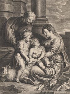 العذراء والطفل المسيح مع القديسة حنة والقديس يوحنا المعمدان ، كاليفورنيا. 1640-59 ..
