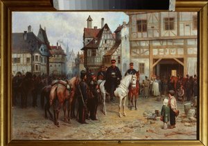 الجنرال جبهارد ليبرخت فون بلوتشر (1742-1819) مع القوزاق في باوتزن (ألمانيا)