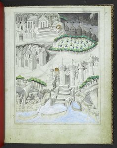 أضف 24189 ، ص .5 و ، جزيرة قبرص ، من "الكتاب المصور لرحلات السير جون ماندفيل" ، حوالي 1410 (ورق) بواسطة المدرسة البوهيمية