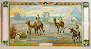 أبو الهول والأهرامات ، ملصق من صندوق فاس ، ج .1910 بواسطة المدرسة البوهيمية