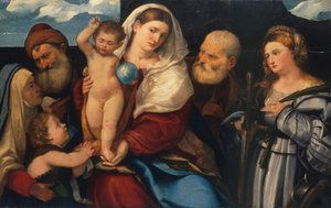 مادونا والطفل مع القديسين. بواسطة Bonifacio de 'Pitati