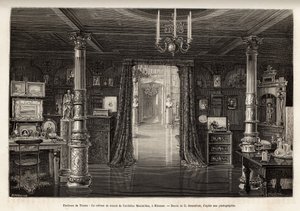 خزانة عمل الأرشيدوق النمساوي ماكسيميليان (1832-1867) ، في قلعة ميرامار ، التي بناها بالقرب من تريست ، من عام 1857 ، عندما تم إعلانه نائبًا لملك مملكة لومباردي وفينيتو ، نقش بواسطة B.Bonnafoux illustra بواسطة بونافوكس بونافوكس