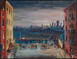 بروكلين هايتس ، حوالي 1935 (w - c & gouache on paper) بواسطة بوريس دميتريفيتش جريجورييف