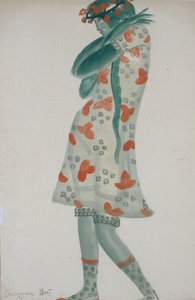 تصميم أزياء للأوبرا Snow Maiden من تأليف N.Rimsky-Korsakov ، 1919 بواسطة بوريس دميتريفيتش جريجورييف