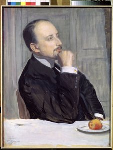صورة للفنان إيفجيني إيفجينيفيتش لانسيراي (يوجين لانسر) (1875-1946) (صورة للفنان إي. لانسيراي). عمل بوريس ميشيلوفيتش كوستودييف (كوستودييف) (1878-1927) ، تمبرا على كرتون بواسطة بوريس ميخائيلوفيتش كوستودييف