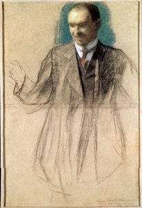 صورة للفنان كوزما بتروف فودكين (بتروف فودكين) (1878-1939). (صورة للفنان كوسما بيتروف فودكين). Oeuvre de Boris Michaylovich Kustodiev (Koustodiev) (1878-1927) ، كرتون باستيل سور بواسطة بوريس ميخائيلوفيتش كوستودييف