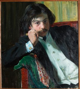 صورة للشاعر يانكو لافرين (1887-1986). Peinture de Boris Michailovich Kustodiev (Kustodiev) (1878-1927) ، huile sir toile بواسطة بوريس ميخائيلوفيتش كوستودييف