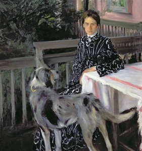 صورة ليوليا يفستافييفنا كوستوديفا (1880-1942) زوجة الفنانة 1903 بواسطة بوريس ميخائيلوفيتش كوستودييف