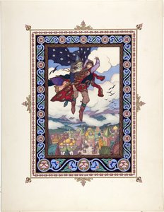 رسم توضيحي للحكاية الخيالية Marya Morevna (Maria des mers) par Zvorykin ، Boris Vasilievich (1872-after 1935) ، c. 1925 - الطباعة الحجرية الملونة ، 27.3x20.5 - مجموعة خاصة
