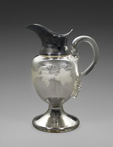 Pitcher, c. 1865-1871 (silvered glass, silver plate, cork, paper) بواسطة شركة بوسطن سيلفر جلاس