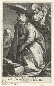 القديسة كانديدا والقديس جلاسيا كنساك مع ملاك SS. Candida et Gelasia (العنوان على الكائن) الناسك (عنوان المسلسل) Sacra Eremus Ascetriarum (عنوان المسلسل)