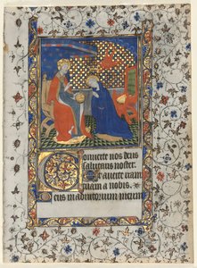 Bifolio من كتاب ساعات: تتويج العذراء ، ج. 1415.