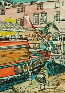 الصلصال في قفل Dingwalls (ألوان مائية على ورق)