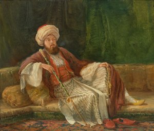 رجل غربي في زي شرقي.