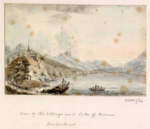 سلسلة من الرسومات التخطيطية والمناظر في بريطانيا العظمى والقارة وأمريكا 1772-1778 (ألوان مائية) بواسطة المدرسة البريطانية
