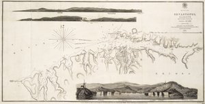 مرفأ سيفاستوبول في البحر الأسود من المسح الروسي لعام 1836 بواسطة المدرسة البريطانية
