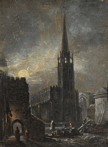الثالوث المقدس وسانت ميخائيل ليلاً ، حوالي عام 1826 (زيت على ظهر السفينة) بواسطة المدرسة البريطانية