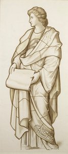 متحف الأدب - كارتون للزجاج المعشق ، حوالي عام 1890 (ألوان مائية على ورق) بواسطة المدرسة البريطانية