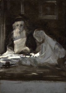 رسم تخطيطي لشخصين جالسين بواسطة المدرسة البريطانية