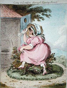 الذهاب إلى لندن عبر غابة إيبينج ، نقش بواسطة جيمس جيلراي (1757-1815) نشرته هانا همفري عام 1802 (نقش ملون يدويًا) بواسطة براونلو (بعد) الشمال