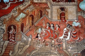 مشاهد من حياة بوديساتفا ، 1776 (جدارية) بواسطة المدرسة البورمية
