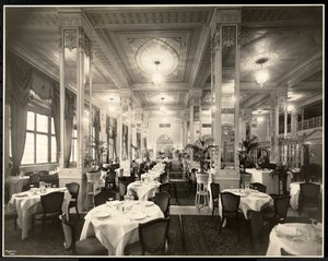 غرفة طعام في فندق روبرت تريت ، نيوارك ، نيو جيرسي ، 1916 (طباعة الجيلاتين الفضي) بواسطة شركة بايرون