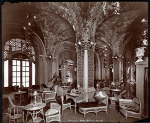 غرفة الشاي في فندق برينس جورج ، 1907 (طباعة الجيلاتين الفضي) بواسطة شركة بايرون