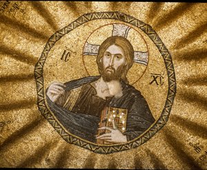 المسيح بانتوكراتور (أو المسيح في المجد) (Mosaic بواسطة البيزنطية