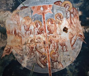 الملائكة - Peinture de Damiane (نشط القرن الرابع عشر) - القرن الرابع عشر - فريسكو - دير القديس جورج ، أوبيسي (جورجي) © FineArtImages / Leemage بواسطة البيزنطية