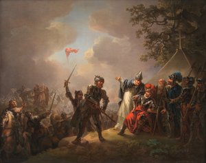 أسطورة العلم الدنماركي (Dannebrog) السقوط من السماء خلال معركة ليندانيس (تالين) في إستونيا عام 1219 بواسطة كاليفورنيا لورنتزن